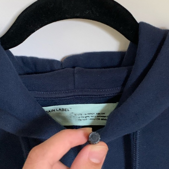 OFF-WHITE SUMMER GRAPHIC PRINT HOODIE BLUE - Picture 6 of 6